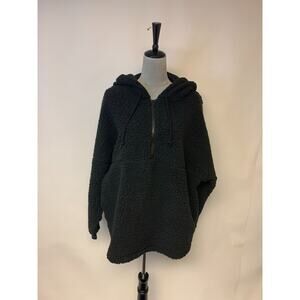 Pink Victoria Secret Sherpa Pullover Hoodie Teddybear Soft Fuzzy Womens SZ L